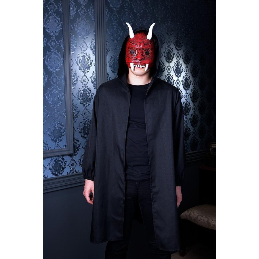 1点までメール便も可能) ハーフ鬼マスク 赤 /鬼 コスプレ 節分 仮装 赤