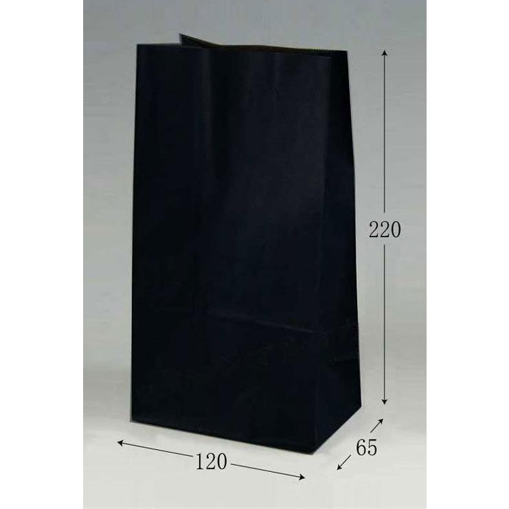 紙袋 S1 角底袋 黒無地 (幅120 マチ65 長さ220) 1000枚 : パッケージ