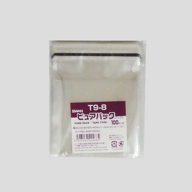 OPP袋 ピュアパック テープ付 T9-8 1000枚 : パッケージ マルオカ