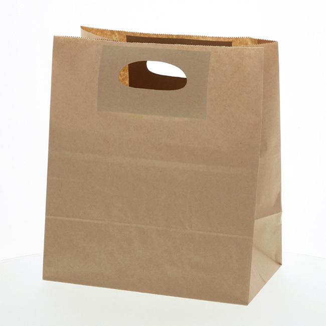 手穴付 角底袋 トゥゴーバッグ M 未晒無地 (幅210 マチ120 高さ