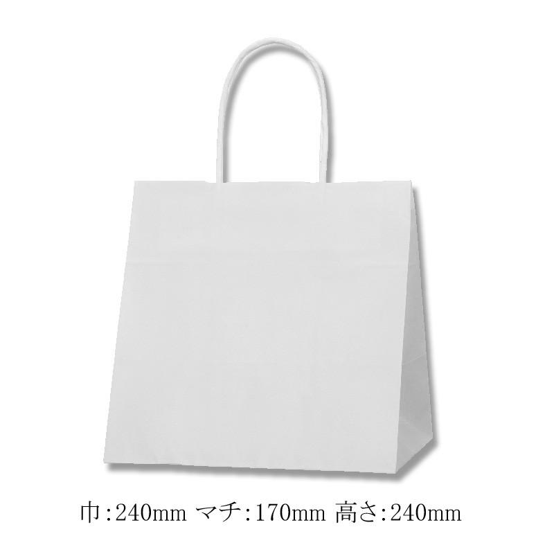 送料無料/直送” 手提げ紙袋 24-17 晒白無地 100g 丸紐 (巾240 マチ170 
