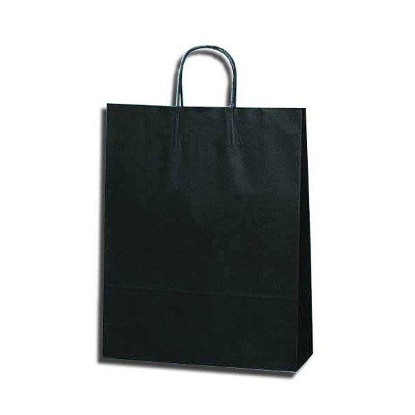 ブランド登録なし - 手提げ紙袋 2才 黒無地 (巾320 マチ115 高さ410) 200枚 キッチン、日用品、文具-文具、ステーショナリー