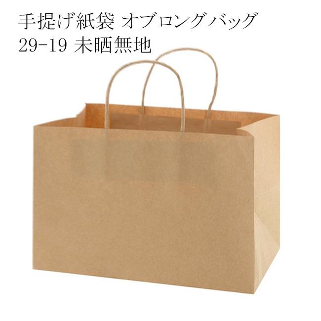 手提げ紙袋 オブロングバッグ 29-19 未晒無地 (巾290 マチ190 高さ190
