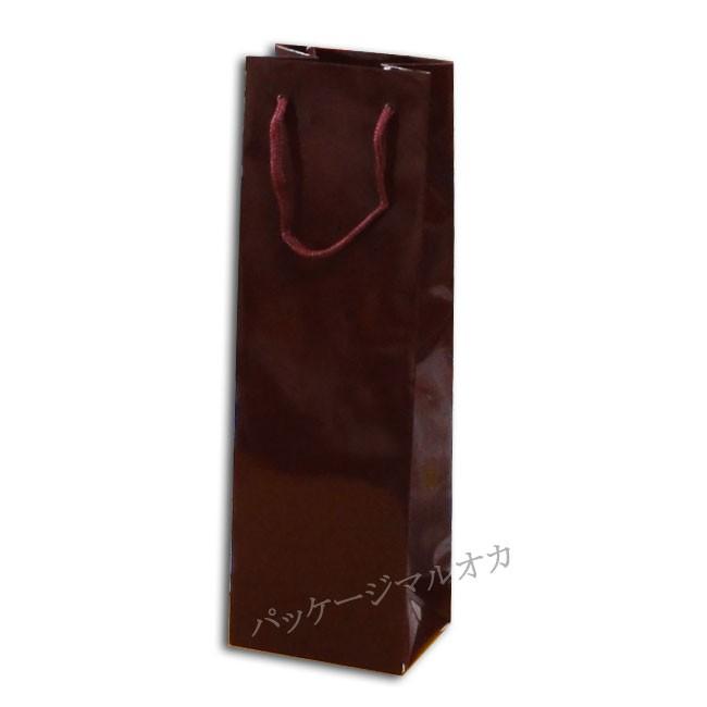 “地域で無料/直送” ワイン用紙袋 ボトルバッグ-1FREX グロスPマロン (縦120 横90 高さ380) 500枚/送料タイプ001｜p-maruoka