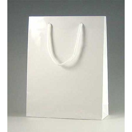 “送料無料/直送” ブライトバッグ マット 22-12白 （MT） 手提げ紙袋 (巾220 マチ120 高さ270 パイレン紐 紙質両面コート157g/m2) 200枚｜p-maruoka