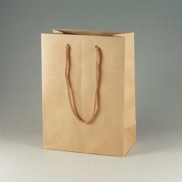 手提げ紙袋 Kバッグ T-3 Nクラフトエンボス（つや無し） 17cm巾 (巾170 マチ85 高さ230 ポリエステル紐) 10枚｜p-maruoka