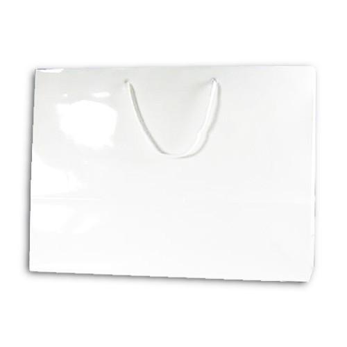 手提げ紙袋 ブライトバッグ Y2 白 表面光沢加工 45m巾 (巾450 マチ120 高さ330) 50枚｜p-maruoka