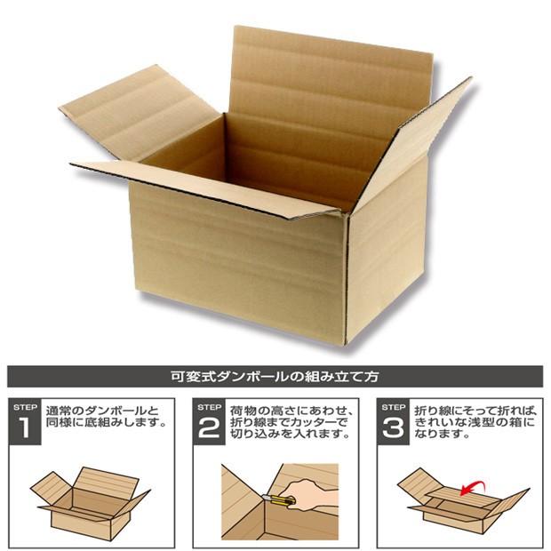 送料無料/直送” 可変式ダンボール A4用 (外寸縦307 横220 高さ120) 200