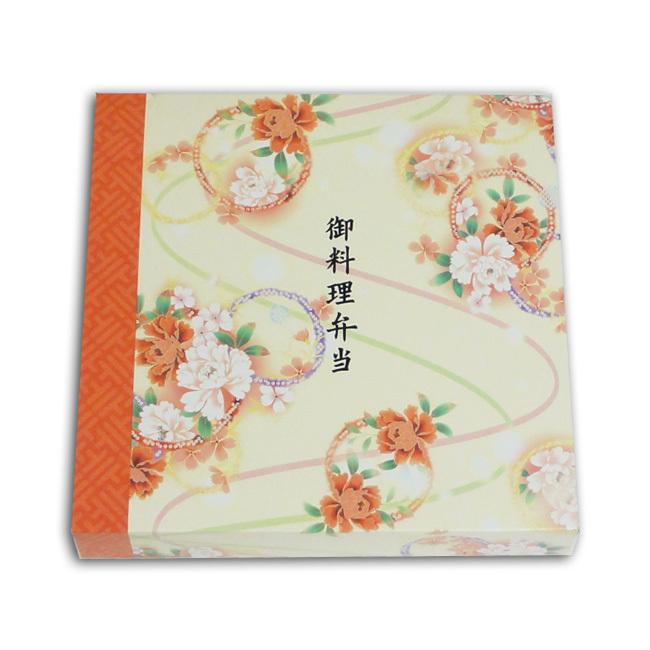 紙弁当箱 K-BOX80-80天華 (80-80B中仕切黒付) (縦240 横240 高さ40) 100個