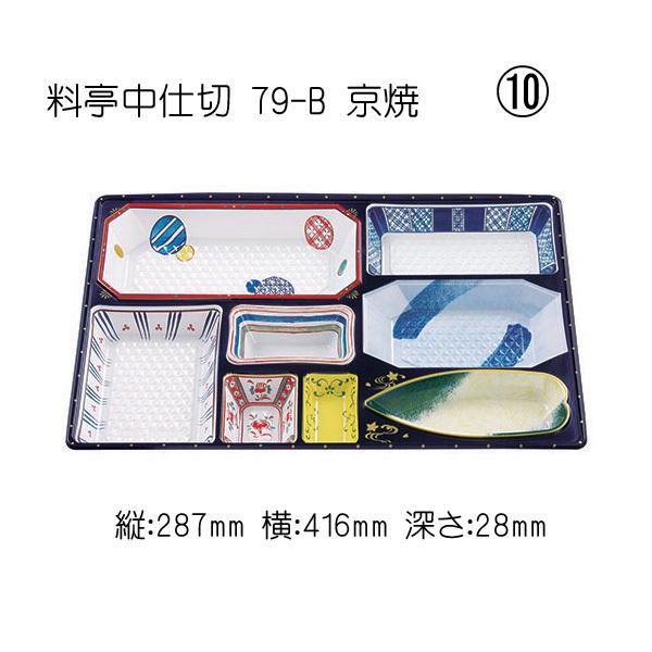 “送料無料/直送” 仕出し容器 W・料亭中仕切79-B京焼80入 (縦416 横287 高さ28) 80個