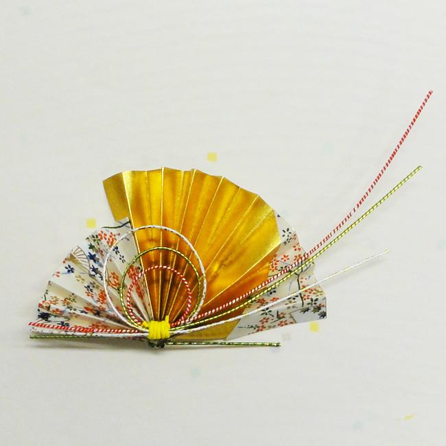 料理飾り MZ-51 水引飾り 扇 (巾約170 高さ約60) 50個 : パッケージ