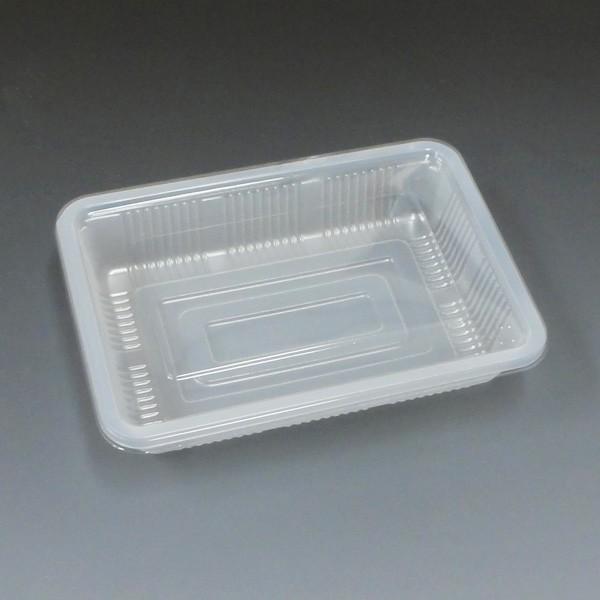 “送料無料/直送” 弁当容器 LC-6N ナチュラル かぶせ蓋付 (縦180 横125 深さ35 本体材質HIPS  蓋材質OPS) 1200枚