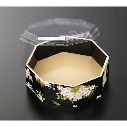 “送料無料/直送” さが野八角4.4寸宝扇華-黒（ボ） 360個