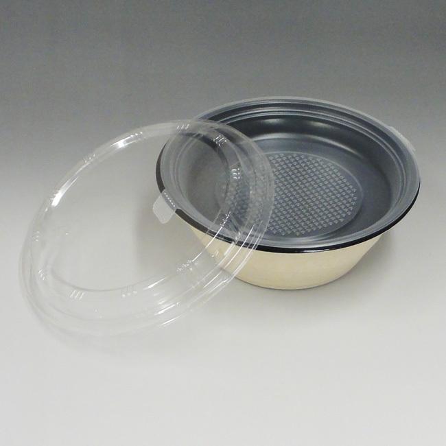 “地域で無料/直送” “3点セット” パルプモールド容器 KMP丼170 ブラック（中皿・170フタ付） 900枚/送料タイプ062