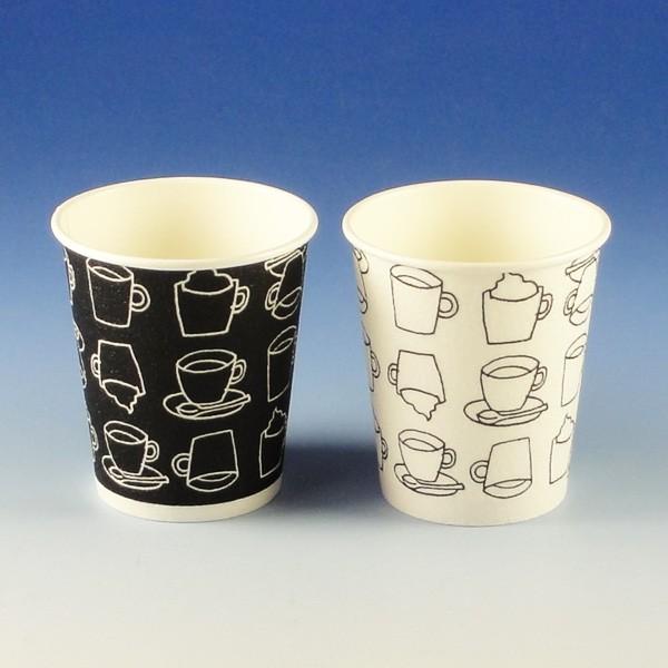 “送料無料/直送” 発泡断熱紙カップ 8オンス ASカフェモダン （2色アソート） 1000個