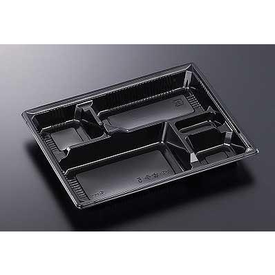 “送料無料/直送” 弁当容器 HS古今 L-5 BK 身のみ テイクアウト容器 (縦267 幅206 本体深さ30) 600枚