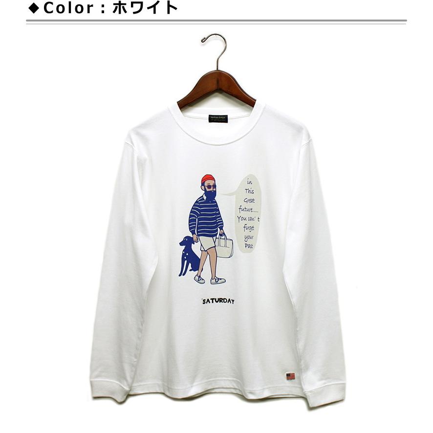 modem design(モデムデザイン) Hige OJISAN L/S TEE "The Saturday" ひげおじさん長袖Ｔシャツ“アメリカ製コットンのＴシャツ”一味違う風合いのメンズロンＴ｜p-mrt｜03