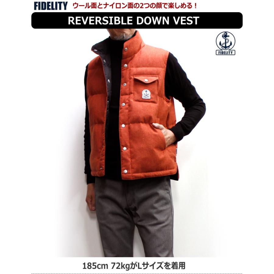 人気ブレゼント! セール！20％オフ！FIDELITY REVERSIBLE DOWN 2022model VEST NYLON (フィデリティ  リバーシブルダウンベスト WOOL X ジャケット