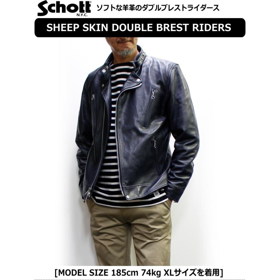 Schott N.Y.C ショット シープ革ダブルブレストライダース Schott N.Y.C ショット シープ革ダブルブレストライダース