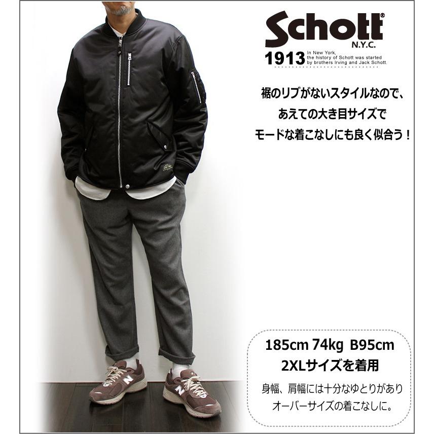 Schott N.Y.C NEW STYLE MA-1 JACKET 3Mシンサレート中綿 2022 Schott N.Y.C NEW STYLE MA-1 JACKET 3Mシンサレート中綿 2022
