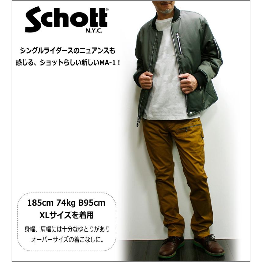 Schott N.Y.C NEW STYLE MA-1 JACKET 3Mシンサレート中綿 2022 Schott N.Y.C NEW STYLE MA-1 JACKET 3Mシンサレート中綿 2022