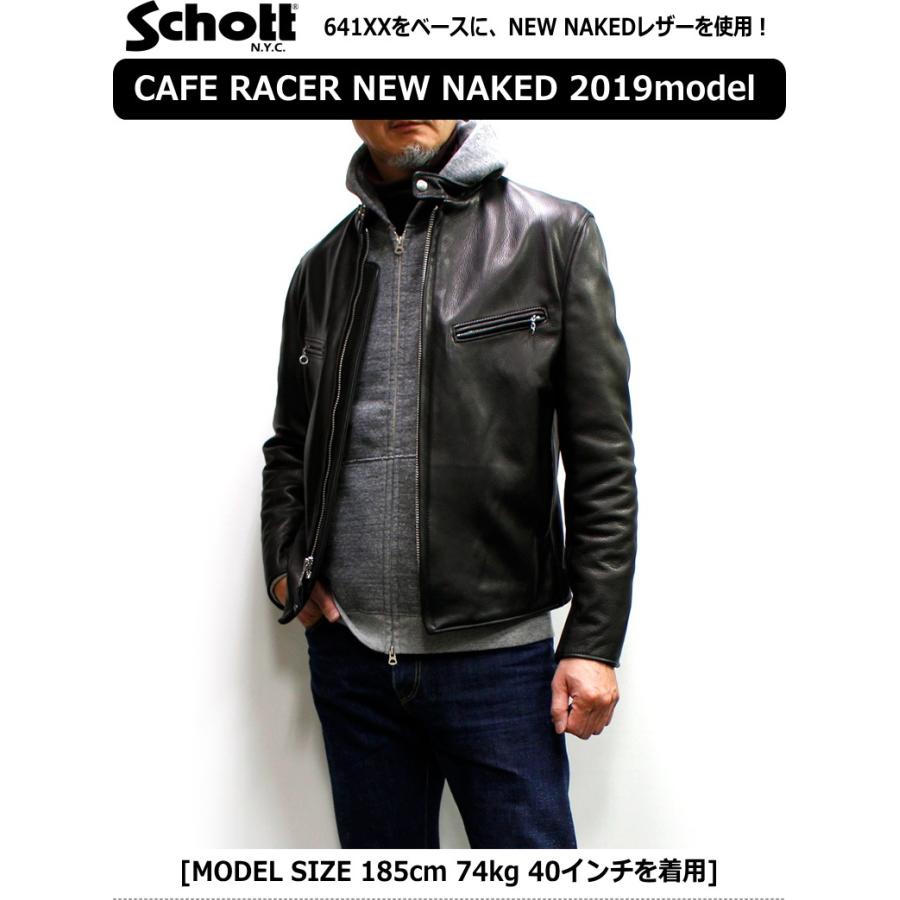 Schott N.Y.C COW NEW NAKED CAFE RACER SIBGLE RIDERS JKT