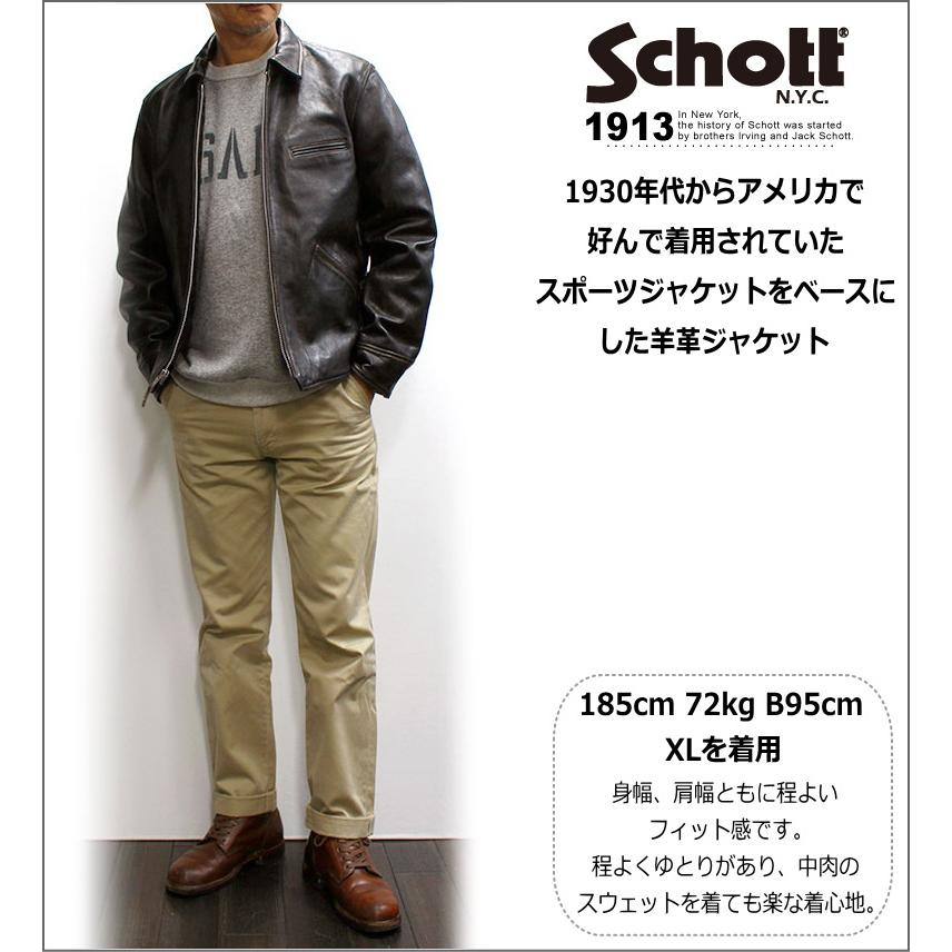 Schott N.Y.C LEATHER SPORTS JACKET / ショット シープスキン Schott N.Y.C LEATHER SPORTS JACKET / ショット シープスキン
