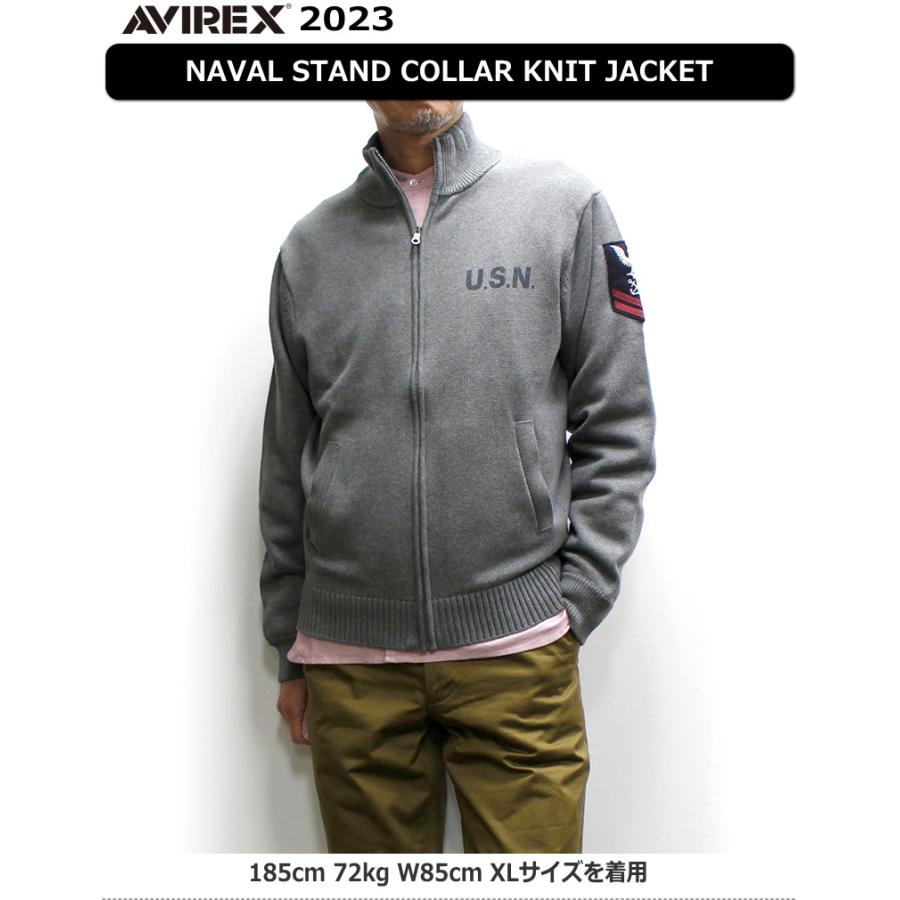 20％オフ！アビレックス ネイバル スタンド カラー ニット ジャケット / AVIREX NAVAL STAND COLLAR ZIP KNIT JACKET｜p-mrt｜06