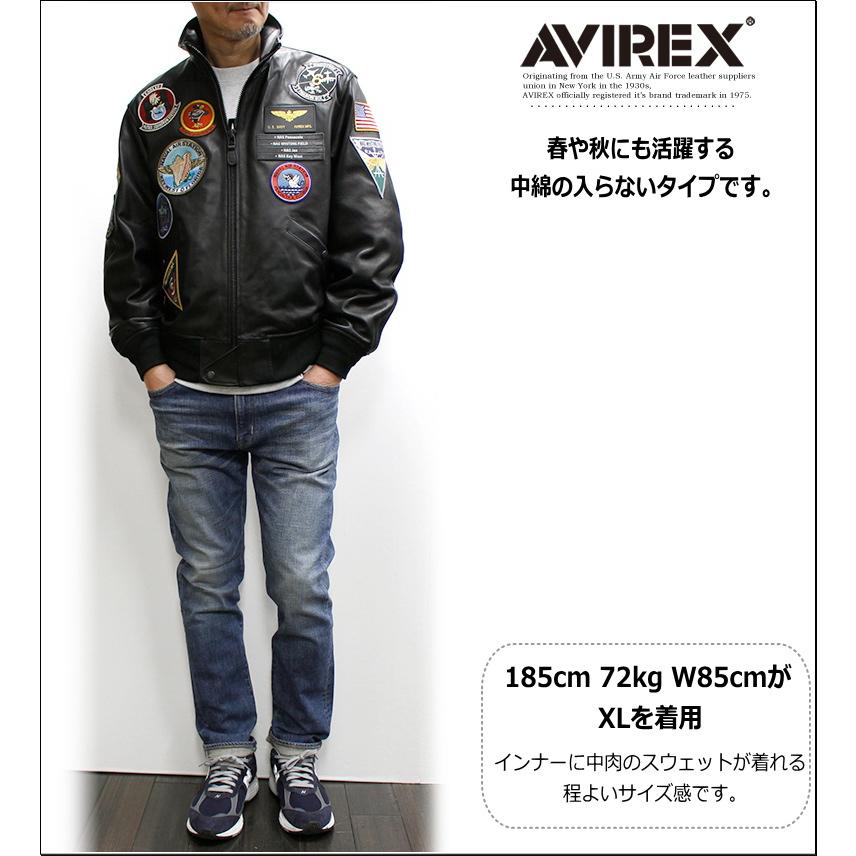 AVIREX(アヴィレックス) SHEEP STAND L‐2 JACKET "NAVAL AIR STATION  MIAMI" / シープ革 スタンド襟 L-2ジャケット "ネイバルエアステーション マイアミ"｜p-mrt｜06