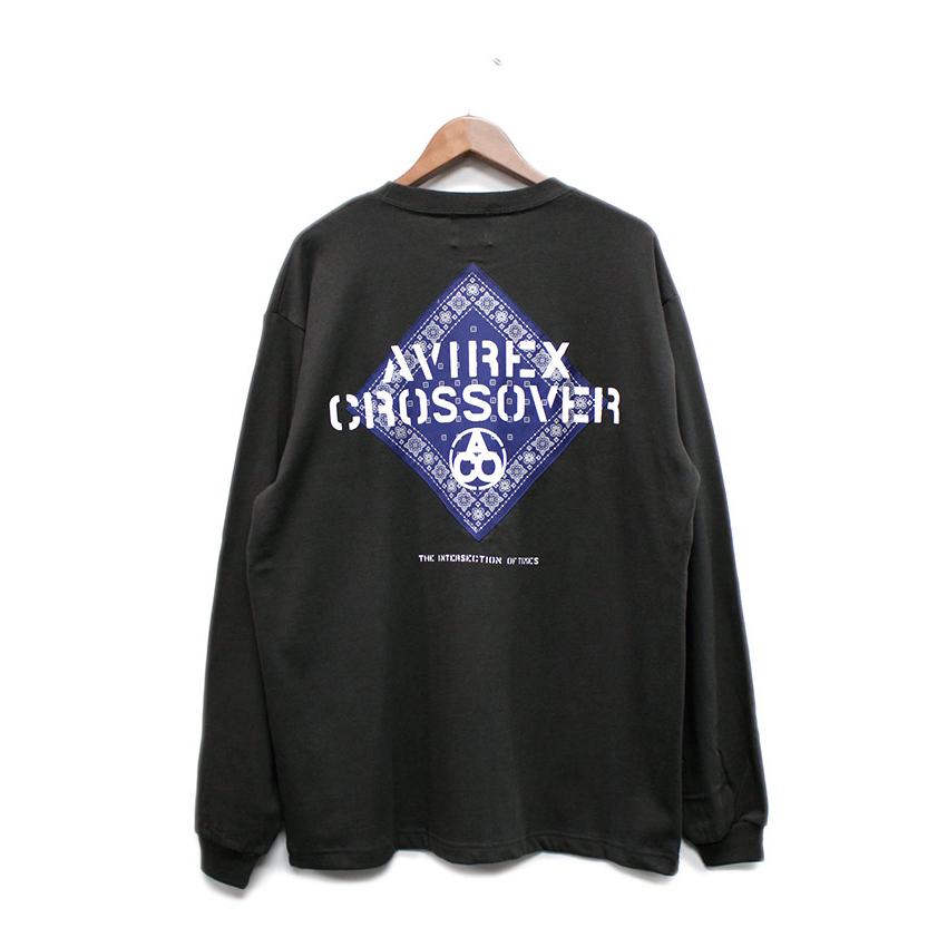 AVIREX アビレックス バンダナパッチ付き 長袖Tシャツ AVIREX アビレックス バンダナパッチ付き 長袖Tシャツ