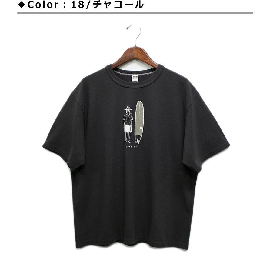 セール！BARNS(バーンズ)　タフネック プリントTシャツ リラックスサイズ “LONG TRIP” BR-22210｜p-mrt｜05