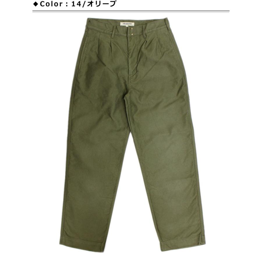 FOB FACTORY(エフオービーファクトリー)  モールスキン素材2タック入りトラウザーワイドパンツ / MOLESKIN TROUSERS | FOB FACTORY | 03