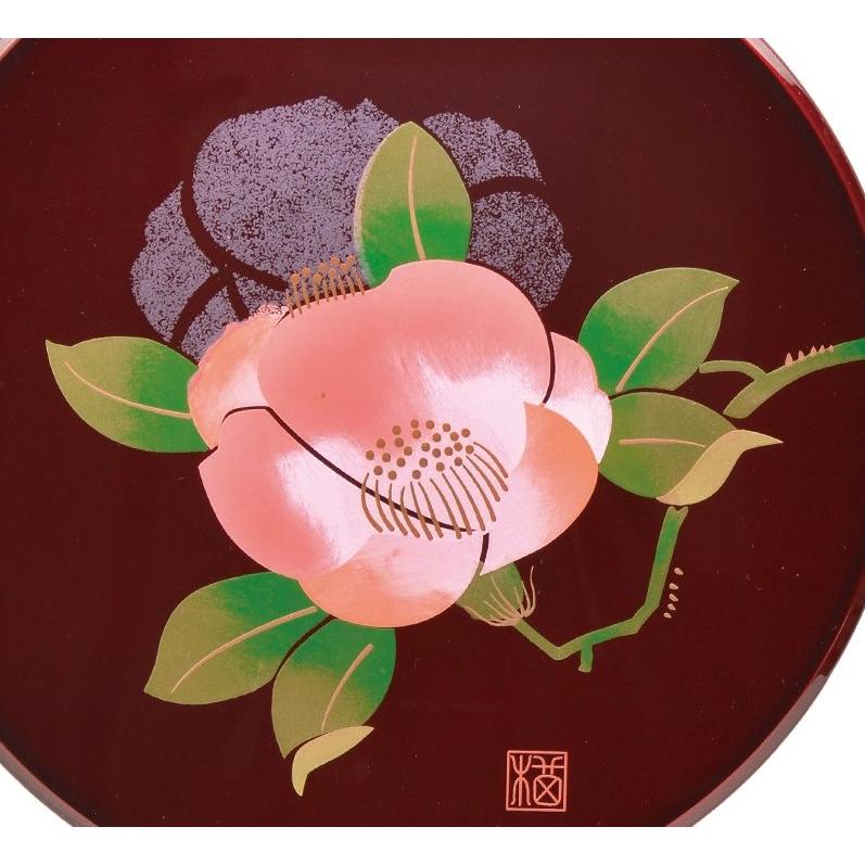 手鏡 かがみ 玉虫 椿 手描 会津若松伝統工芸品 ミラー 25-27-03 : ピー