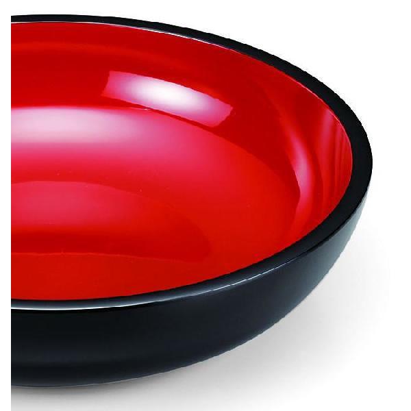 会津塗　こね鉢 そばこね鉢 黒内朱 20.0 会津若松漆器 21-81-17 : ピーオーズ