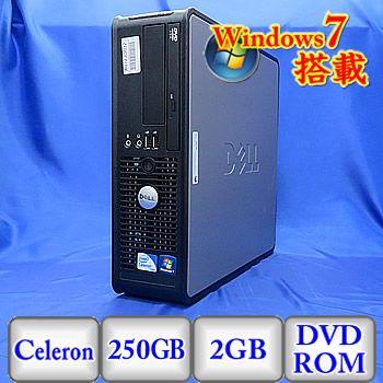 【中古】デスクトップパソコンDELL OptiPlex 780 [DCCY1F] -Windows7 Professional 32bit Celeron 2.2GHz 2GB 250GB DVD-ROM｜p-pal