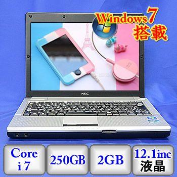 【中古】ノートパソコンNEC VersaPro VB-D [PC-VK17HBBCD] -Windows7 Professional 32bit Core i7 1.7GHz 2GB 250GB ドライブ なし 12.1インチ｜p-pal