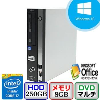 中古デスクトップパソコン富士通 ESPRIMO D582/F FMVDK3F0A1 Windows 10 Pro 64bit Core i7  3.4GHz 8GB 250GB DVDマルチ B0809D007 送料無料 :B0809D007:p-pal ヤフー店 - 通販 -