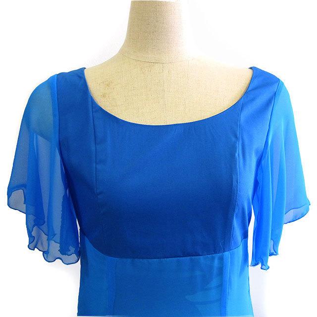 【新品未使用】フラダンス用衣装　フラダンスドレス　髪飾り付き 即納☆ フラダンス フラドレス ロングドレス サテン切替