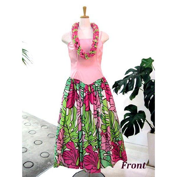ワンピース フラダンスドレス フラ衣装 Dai003 A0443 ピンク Mサイズ 驚きの価格が実現