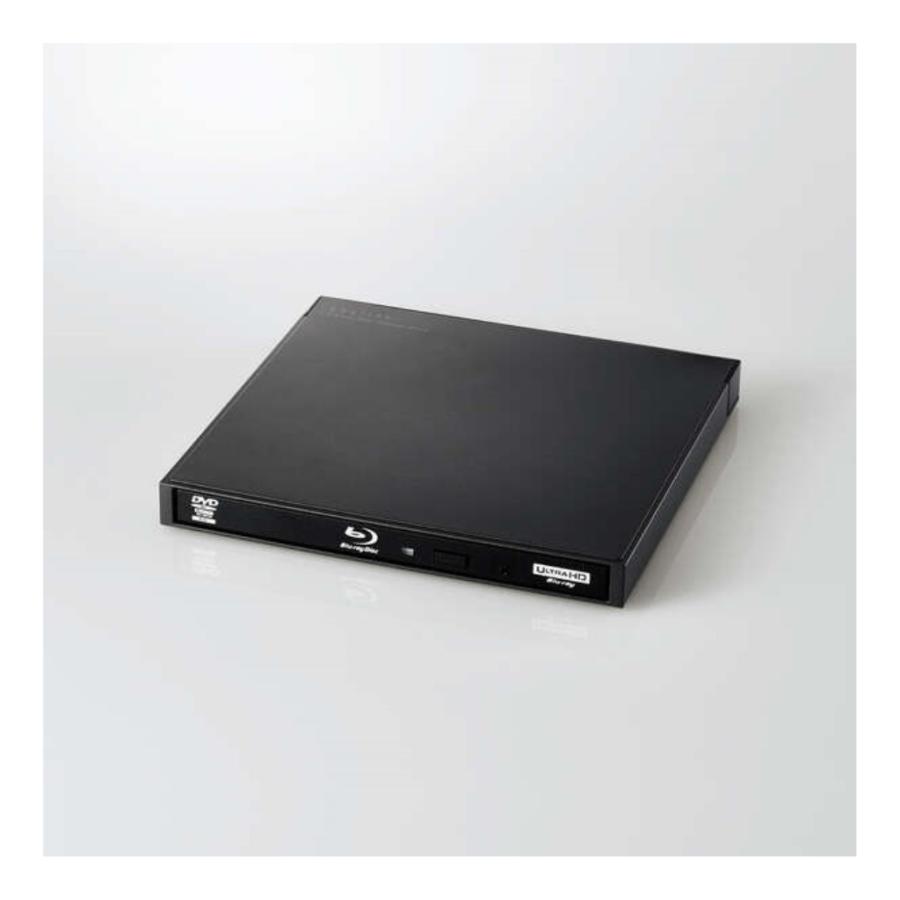 ロジテック Blu-rayディスクドライブ USB3.0 スリム 書き込みソフト付 UHDBD対応 Type-Cケーブル付 ブラック LBD-PWA6U3CLBK