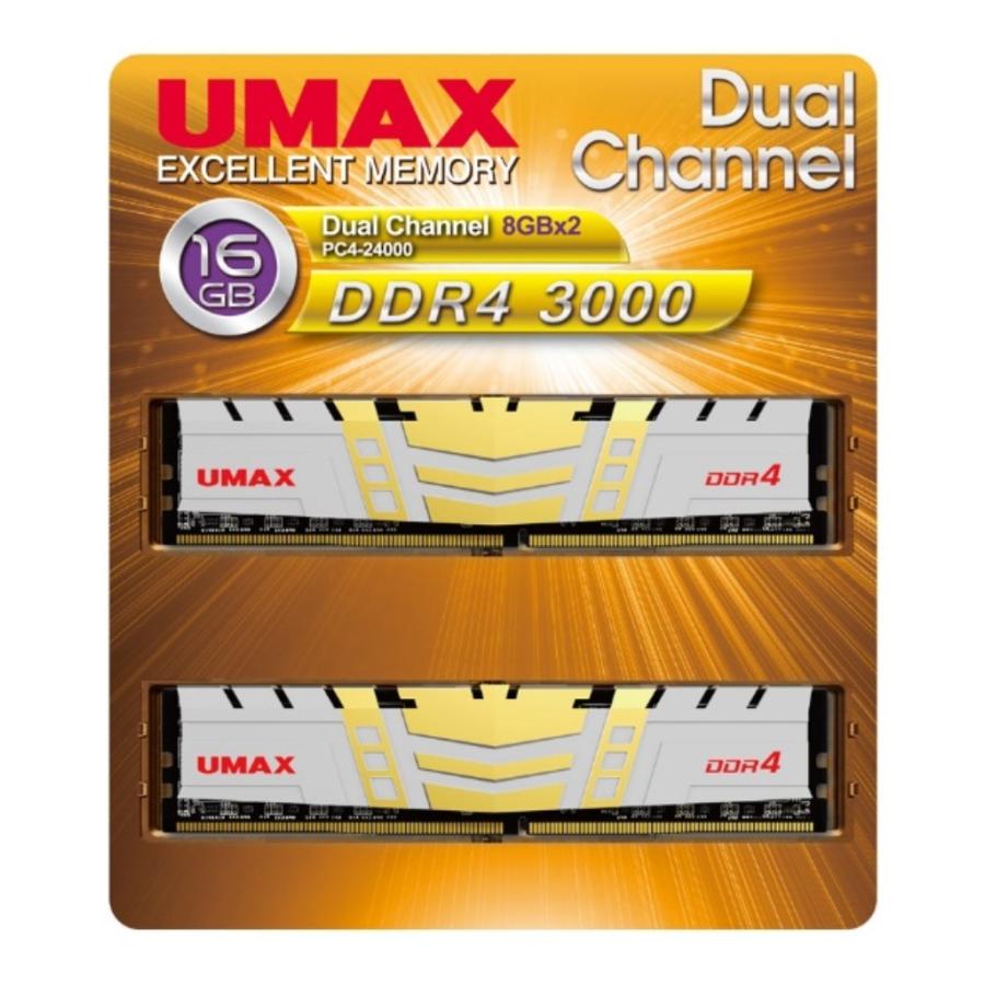 ユーマックス UMAX デスクトップ向け DDR4 3000 16GB(8GX2)ヒートシンク付き[UM-DDR4D-3000-16GBHS] UM-DDR4D-3000-16GBHS