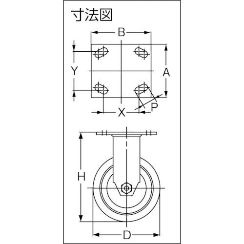 スガツネ工業　(200133378)SUG-8-808R-PSE重量用キャスター　SUG8808RPSE