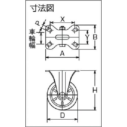 シシク　ステンレスキャスター　ウレタン車輪付固定　SUNK200POTH