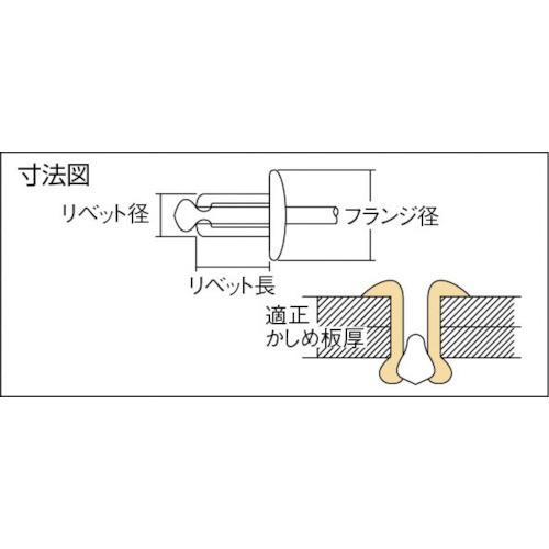 エビ　ブラインドリベット・ラージフランジ　アルミ　(500本入)　NSA612LF　スティール6-12