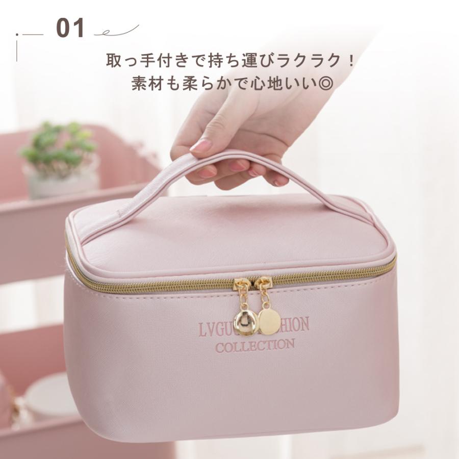 バニティポーチ 大容量 立てて収納 自立 化粧ポーチ メイクポーチ 防水