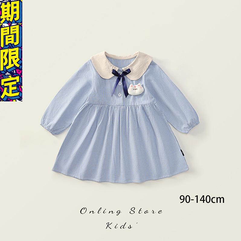 ワンピースブルーチェック入園式子供服 女の子入学式卒園式子供きれい