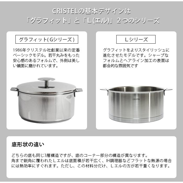 CRISTEL（クリステル） 鍋 CRISTEL Lシリーズ ガラス製 フラット 蓋