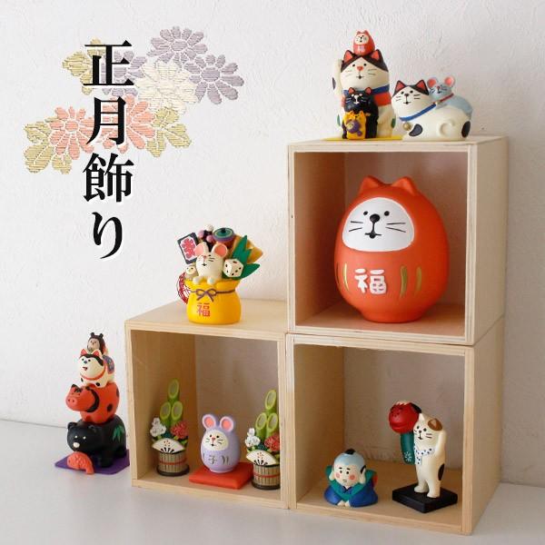コンコンブル 招福民芸人形 福重ね招き猫 万福まねき猫 陶器 福猫鏡餅 お正月 コンコンブル 招福民芸人形 福重ね招き猫 万福まねき猫 陶器 福猫鏡餅