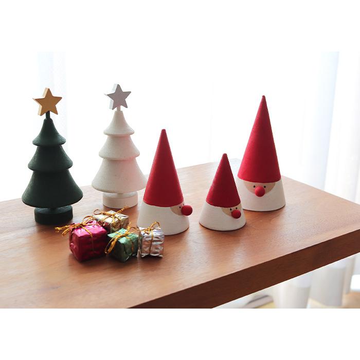 クリスマス 置物 ラッセントレー Larssons Tra 木製 トムテ 円すい L