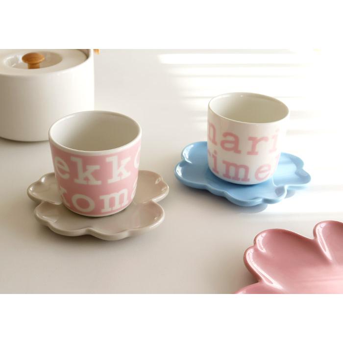 マリメッコ 丸皿 マグカップ ラテカップ お皿 陶器 marimekko（マリメッコ） ラテマグ 2個セット ロゴ コーヒーカップ